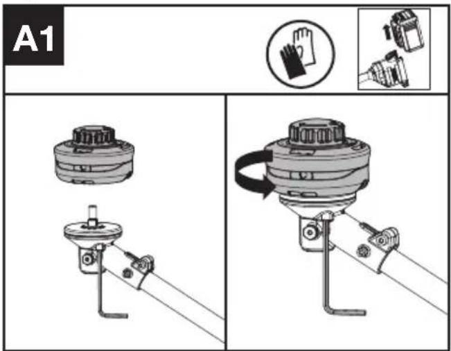 KRESS KAC105 - Assembling the cutting head (See Fig. A1) - 1