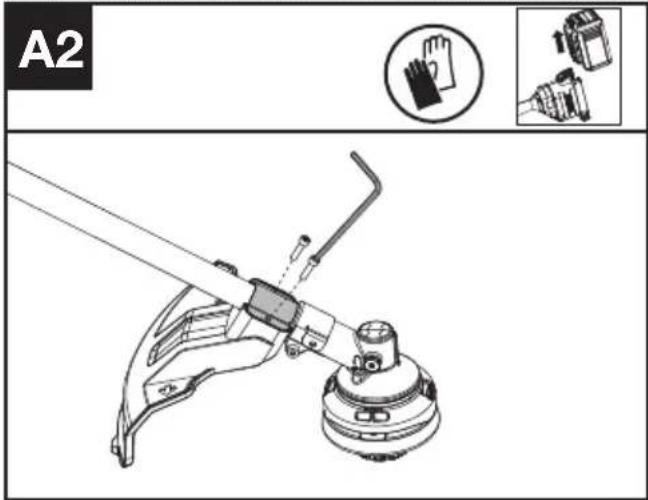 KRESS KAC105 - Montering av trimmerhodet (se fig. A1) - 2