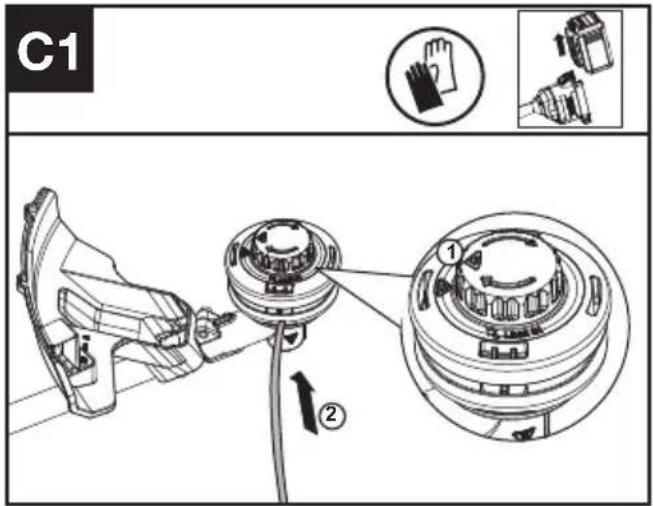 KRESS KAC105 - Enrolando a linha do aparador (Veja Figura. C1, C2, C3) - 1