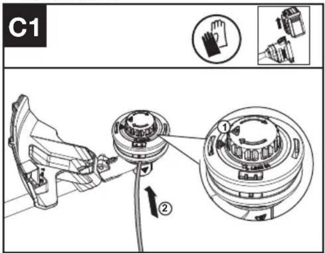 KRESS KAC105 - Sving av trimmerlinjen (se fig. C1, C2, C3) - 1
