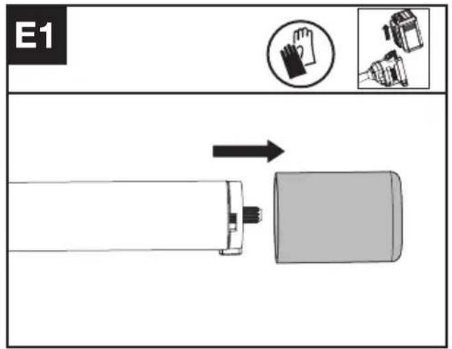 KRESS KAC105 - Montering och demontering av krafthuvudtillsatsen. (Se Figur E1, E2, E3) - 1