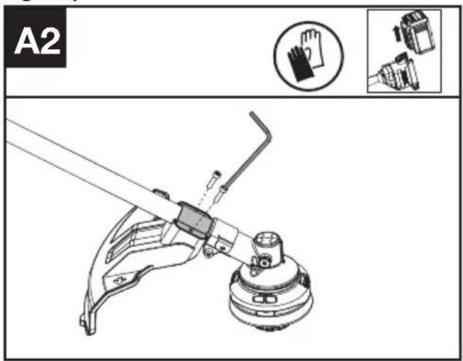 KRESS KAC105 - Monter la tête de coupe. (Voir Fig. A1) - 2