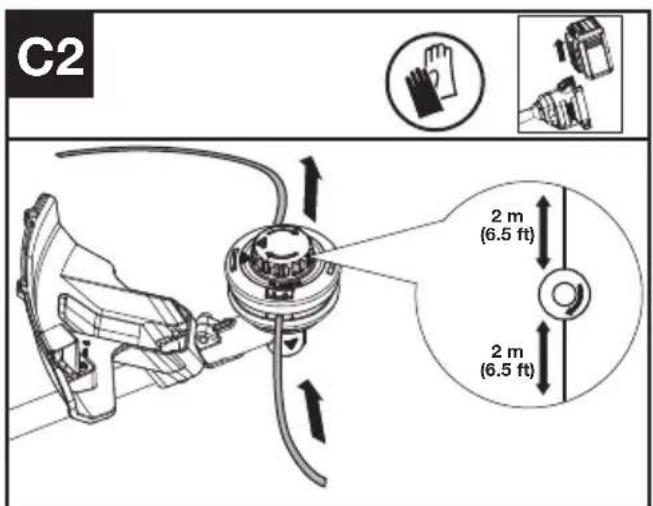 KRESS KAC105 - Enroulement de la ligne de coupe (Voir Fig. C1, C2, C3) - 2