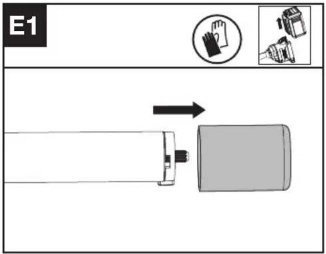 KRESS KAC105 - Montagem e desmontagem do acessório da cabeça motorizada. (ver a Fig. E1, E2, E3) - 1