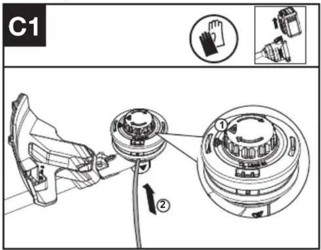 KRESS KAC105 - Windende trimmer (Zie Afb. C1, C2, C3) - 1