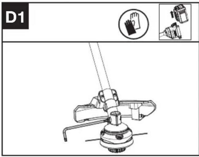 KRESS KAC105 - Lubricating the gearbox (See Fig. D1, D2) - 1