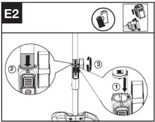 KRESS KAC105 - Assemblage et démontage de la tête motrice. (Voir Fig. E1, E2, E3) - 2