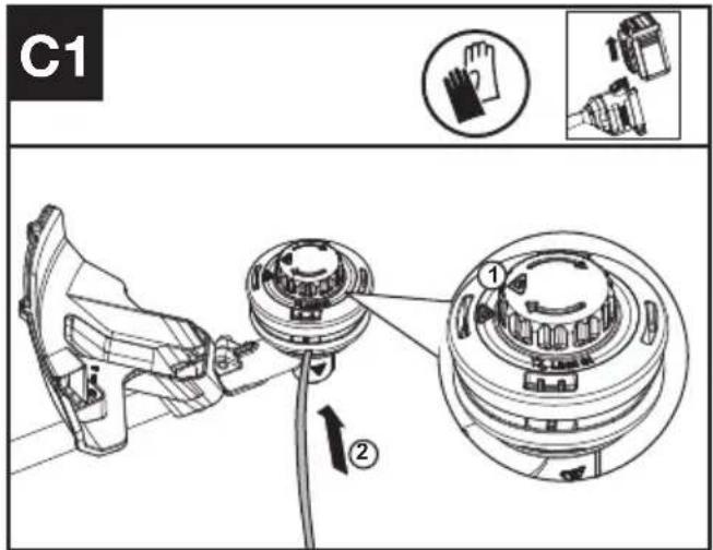 KRESS KAC105 - Vikling af trimmerlinjen (se fig. C1, C2, C3) - 1