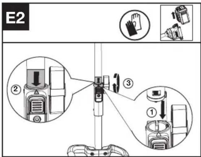 KRESS KAC105 - Montering og demontering av kraftenheten. (se fig. E1, E2, E3) - 2