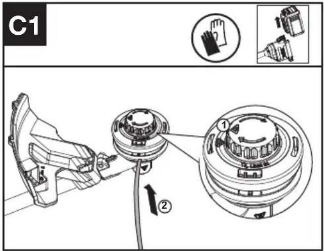 KRESS KAC105 - Enroulement de la ligne de coupe (Voir Fig. C1, C2, C3) - 1