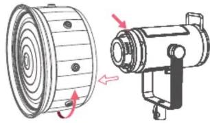 Neewer CSF10 - Démontage de la lentille de Fresnel - 1