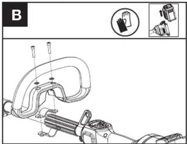 KRESS KC120.9 - Montering af det forreste håndtag (se fig. B) - 2