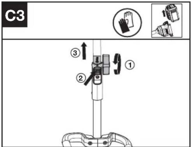 KRESS KC120.9 - Montaggio e smontaggio del tagliaerba (vedi Fig. C1, C2, C3) - 3
