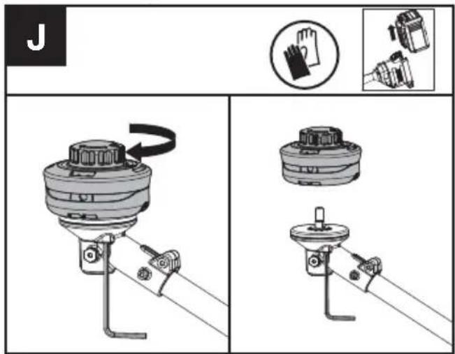KRESS KC120.9 - Sostituzione della testa rifilatrice (vedi Fig. J) - 3