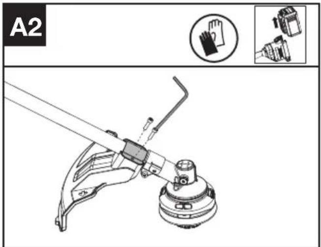 KRESS KC120.9 - Montar el cabezal de corte. (véase la Fig. A1) - 2