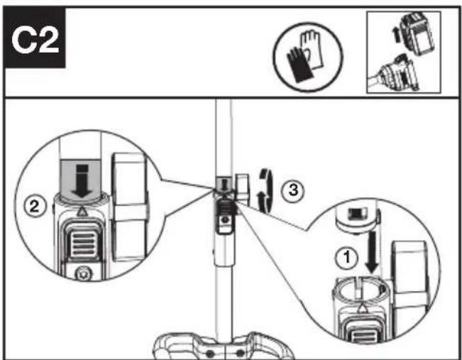 KRESS KC120.9 - Montagem e desmontagem do aparador (ver a Fig. C1, C2, C3) - 2