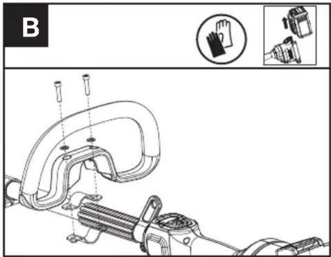 KRESS KC120.9 - Montage des Handgriffs (siehe Abb. B) - 2