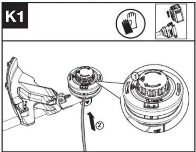 KRESS KC120.9 - Winding the line (See Fig. K1, K2, K3) - 1