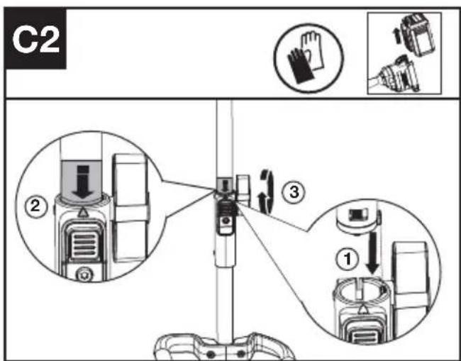 KRESS KC120.9 - Montering av främre handtag (Se Figur B) - 4