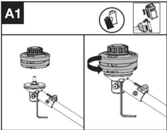KRESS KC120.9 - Assembling the cutting head (See Fig. A1) - 1
