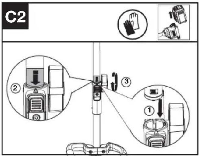 KRESS KC120.9 - Assemblage et démontage de la débroussailleuse (voir Fig. C1, C2, C3) - 2