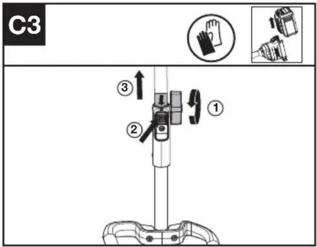 KRESS KC120.9 - Montagem e desmontagem do aparador (ver a Fig. C1, C2, C3) - 3