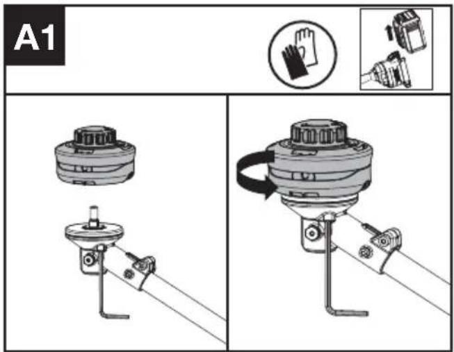 KRESS KC120.9 - Montar el cabezal de corte. (véase la Fig. A1) - 1