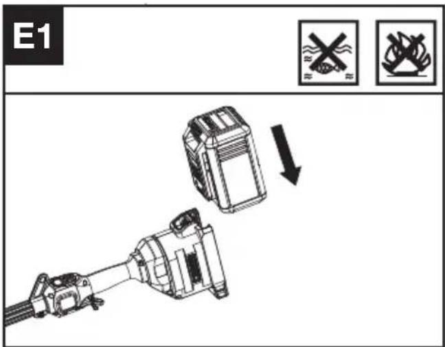 KRESS KC120.9 - Anbringen Und Entfernen Des Akkus (Siehe Abb. E1, E2) - 1