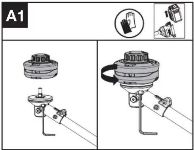 KRESS KC120.9 - Encaixe a cabeça de corte (ver a Fig. A1) - 1