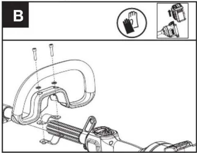 KRESS KC120.9 - Montagem da pega dianteira (ver a Fig. B) - 2