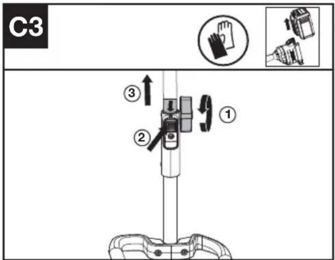 KRESS KC120.9 - Assemblage et démontage de la débroussailleuse (voir Fig. C1, C2, C3) - 3