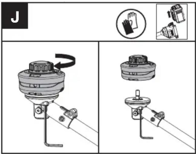 KRESS KC120.9 - Reemplazo del cabezal de corte (véase la Fig. J) - 3