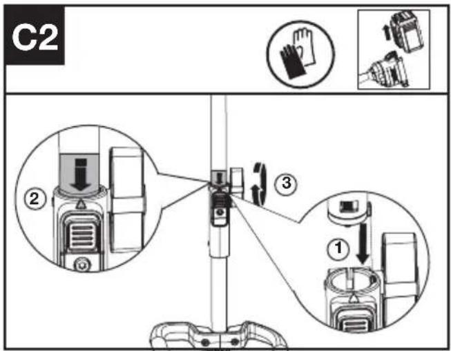 KRESS KC120.9 - Monteren en demonteren van de trimmer (Zie afb. C1, C2, C3) - 2