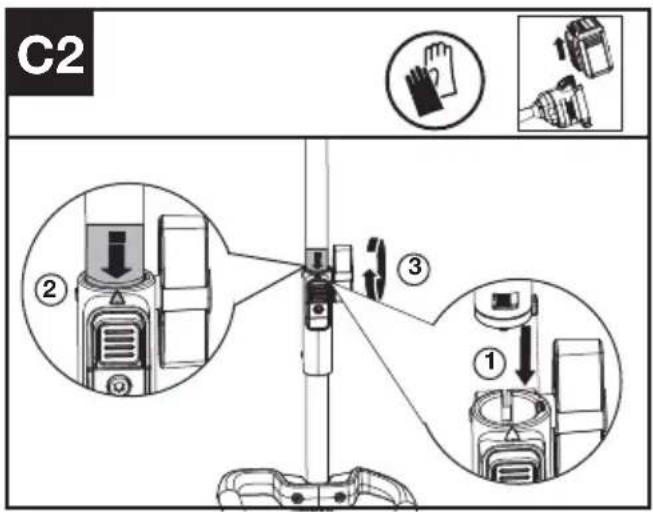 KRESS KC120.9 - Montaggio e smontaggio del tagliaerba (vedi Fig. C1, C2, C3) - 2