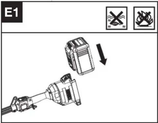 KRESS KC120.9 - Rimozione e Installazione dell'unità batteria (Vedi Fig. E1, E2) - 1