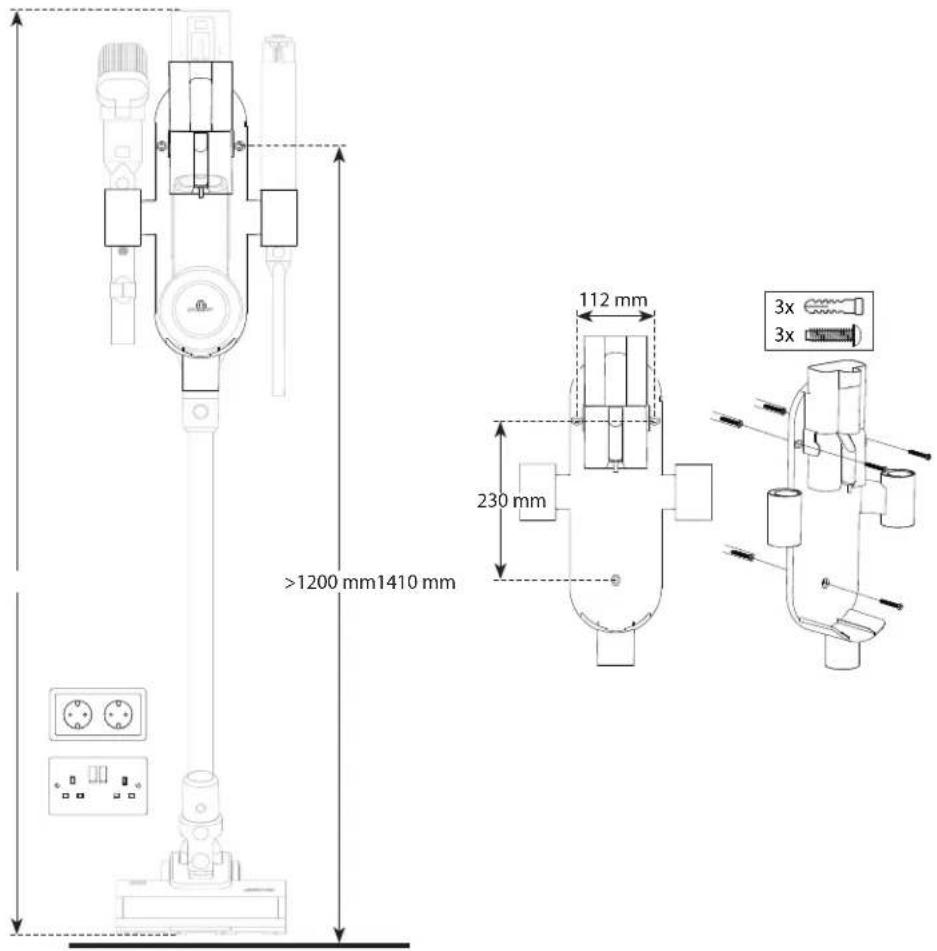 SHARP VC-SV28AEU - Installation of the Wall Caddy - 1