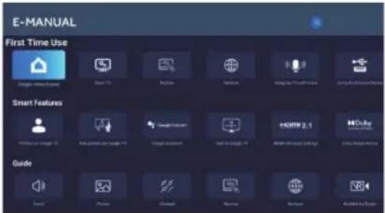 E-MANUAL First Time Use Smart Features Guide