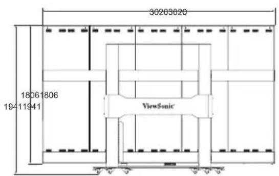 VIEWSONIC LD135-152 - Fysieke afmetingen voor LD135-152 - 1