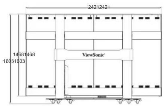 VIEWSONIC LD135-152 - Dimensions physiques du LD108-122 - 1