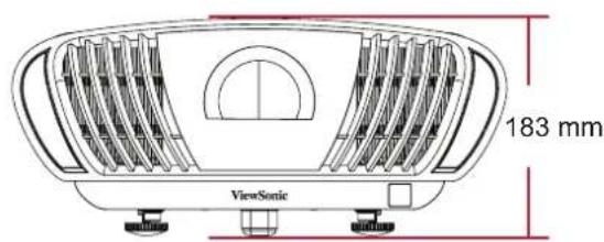 VIEWSONIC TX500K - 投影尺寸 - 1