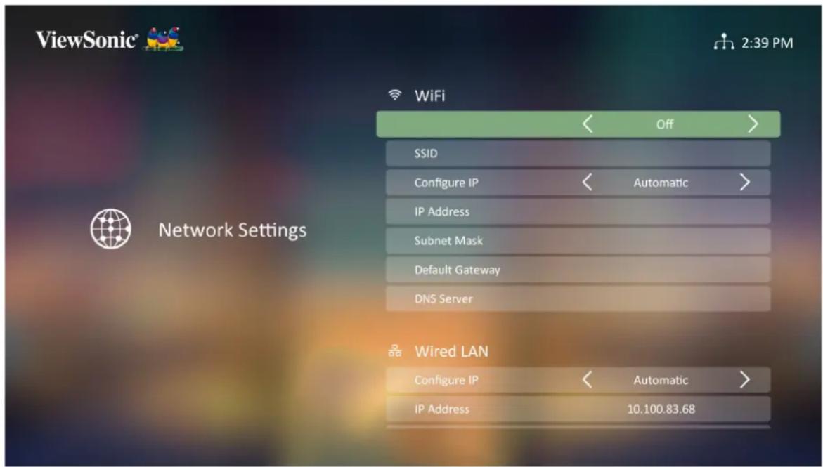 VIEWSONIC TX500K - Network Settings（网络设置） - 2