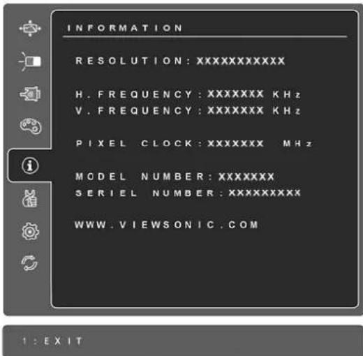VIEWSONIC VA925-LED - Main Menu (メインメニュー) コントロール - 9