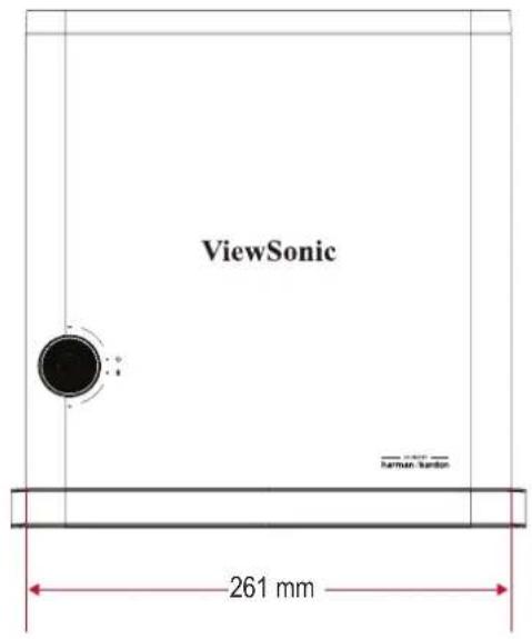 VIEWSONIC Q30 - 投影尺寸 - 2