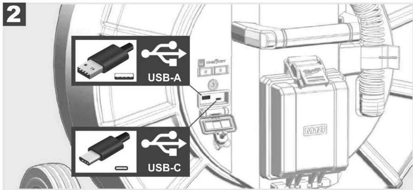 MILWAUKEE M18 SIC60 HDR - USB-poorten - 2