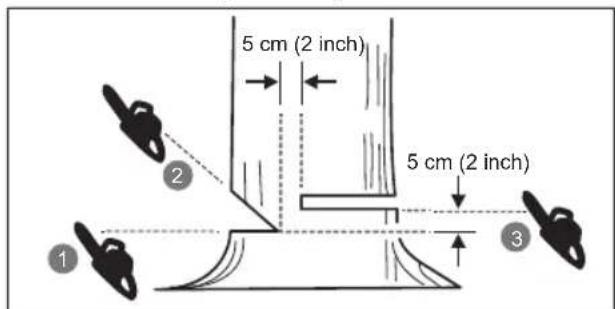 RYOBI Max Power RY36CSX50A - Felling back cut - 1