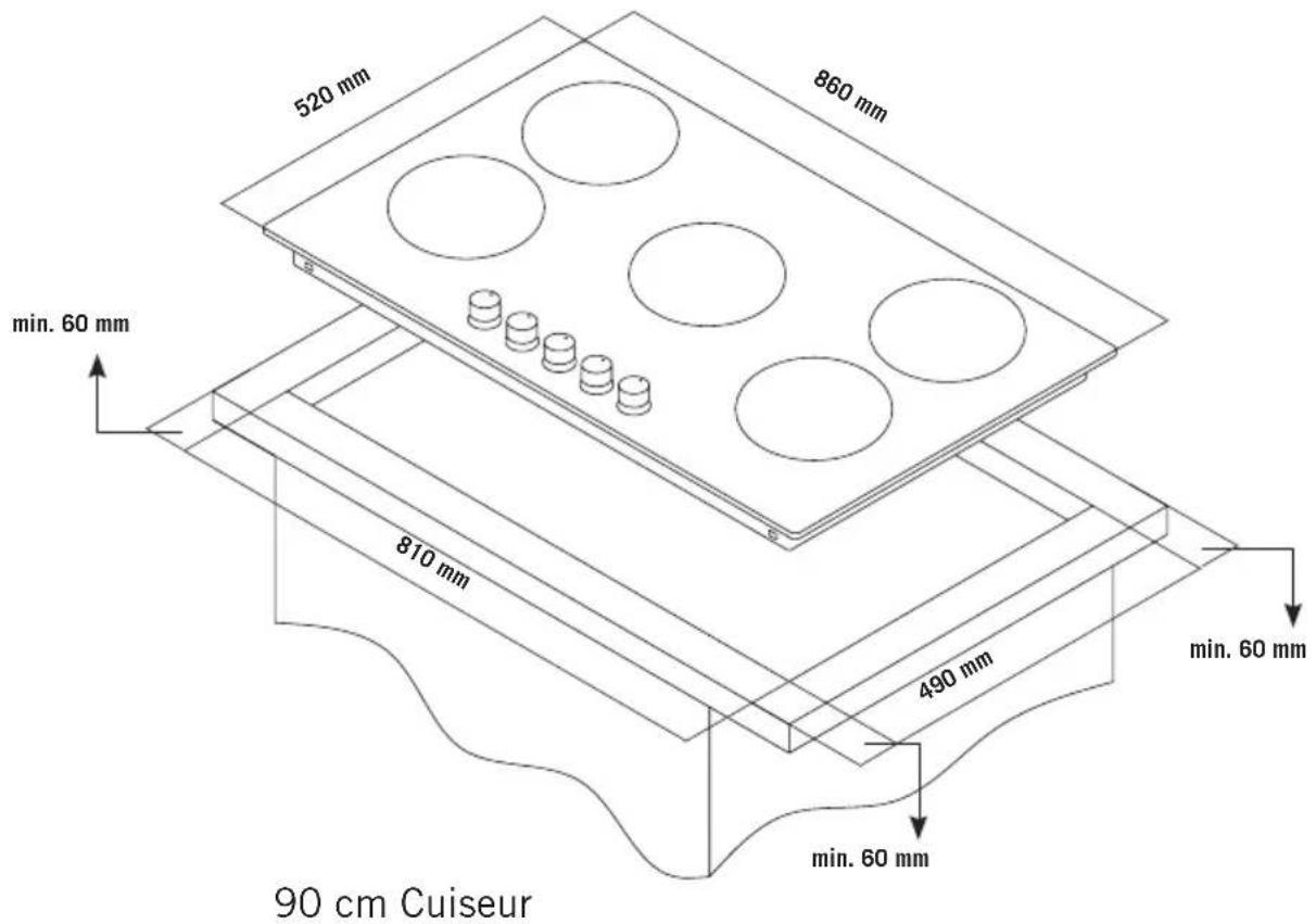 CANDY CHG93WX/1 - Dimensions Du Comptoir - 1