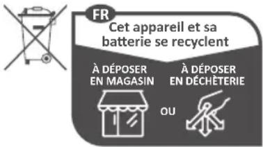 FR Cet appareil et sa batterie se recyclent À DÉPOSER EN MAGASIN À DÉPOSER EN DÉCHÊTERIE OU