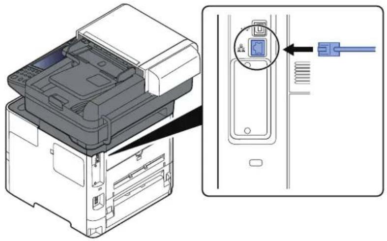OLIVETTI d-Copia 5524MF - Raccorder le câble à la machine. - 1