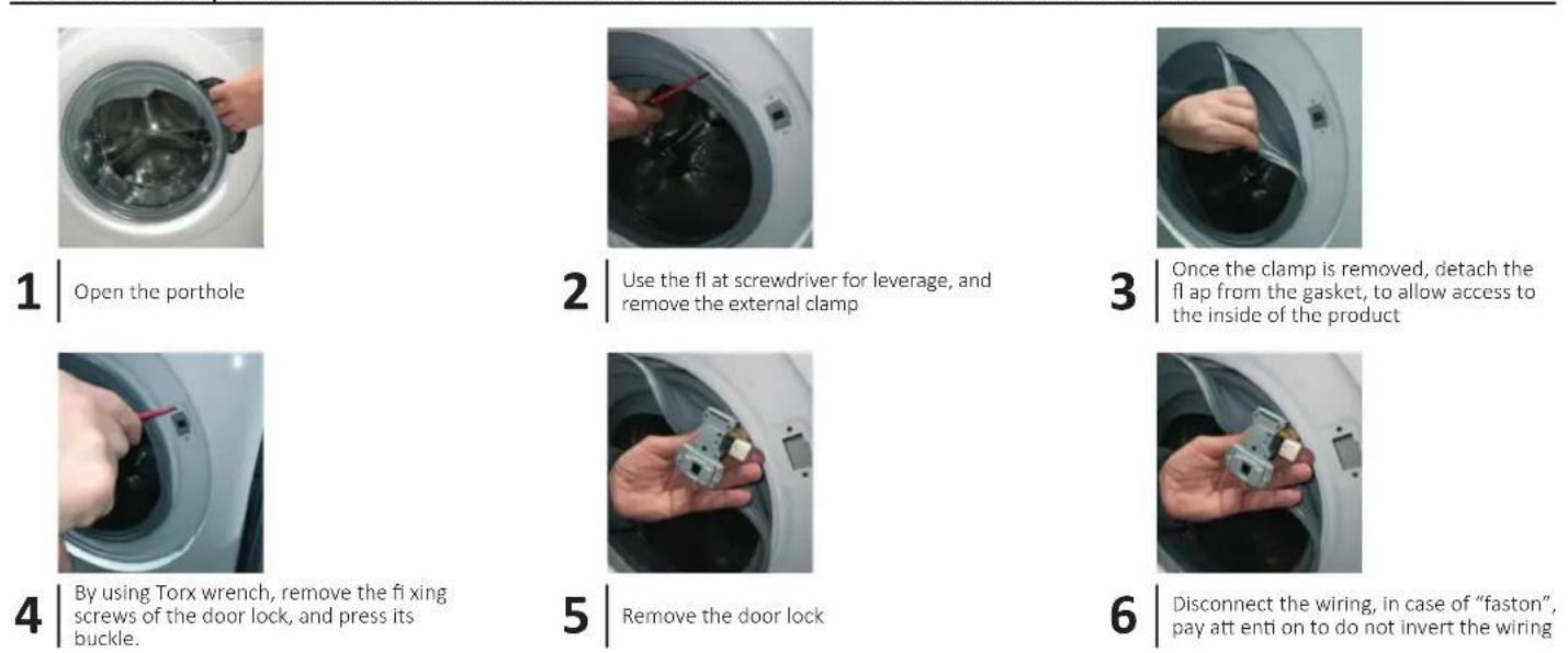 HAIER I-Pro Series 7 HWD120-B14979S - DOOR LOCK | TYPE 1 TOOLS - CROSS-HEADED SCREWDRIVER, TONG, FLAT SCREWDRIVER - 1