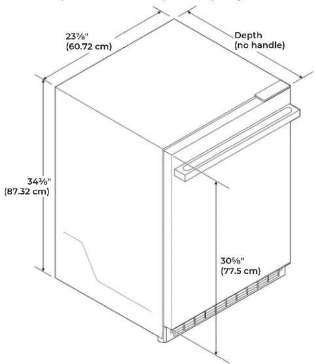JennAir JUBFR242HX - PRODUCT DIMENSIONS - 1